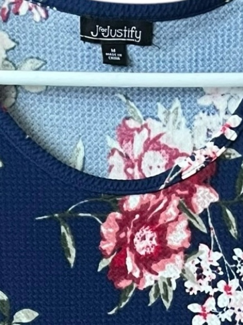 Navy Floral Fit & Flare Dress with Pink Roses by J for Justify - Picture 9 of 9